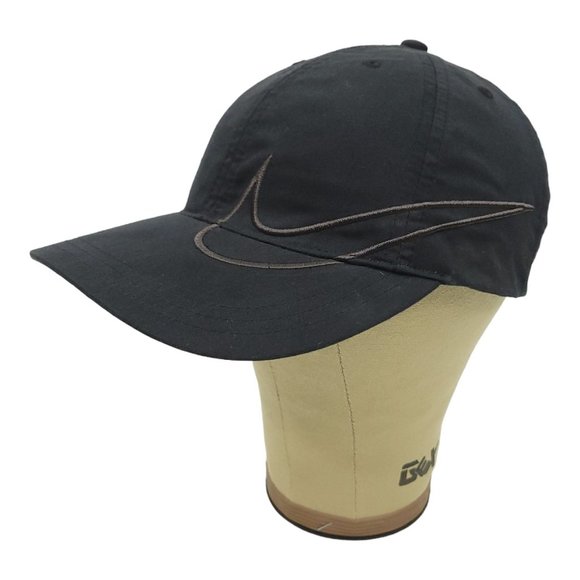 Nike Golf Strapback Cap Embroidered Swoosh Unisex Trucker Baseball Hat Black - Picture 2 of 12